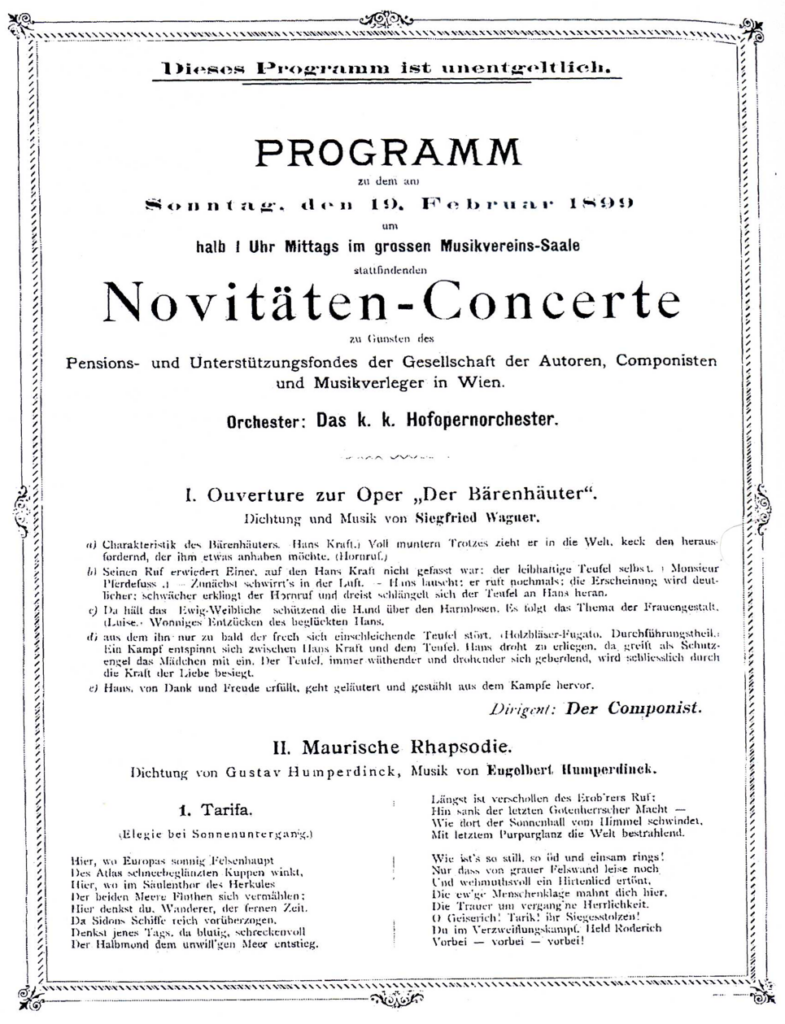 Programma concert 19-02-1899