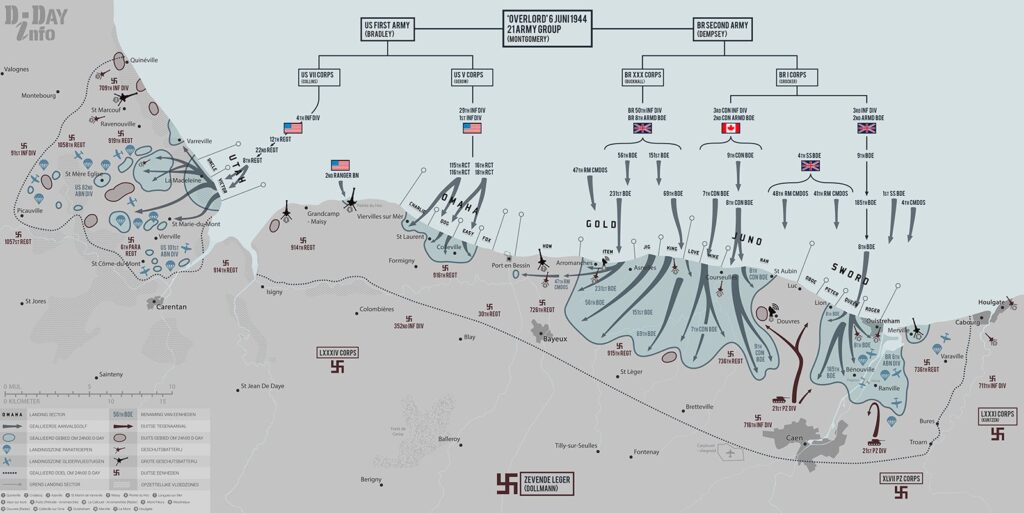 Situatie op 6 juni 1944.