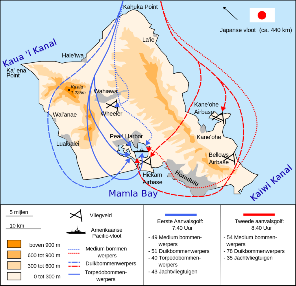 Aanval op Pearl Harbor 7 december 1942.