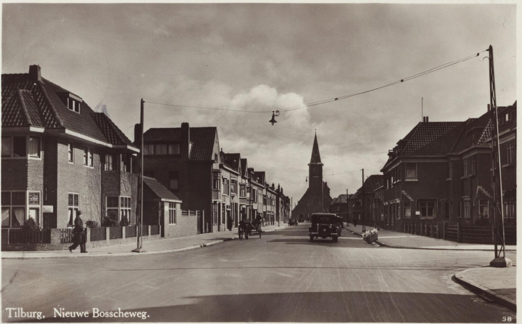 1925 Nieuwe Bosscheweg en Sacramentskerk.