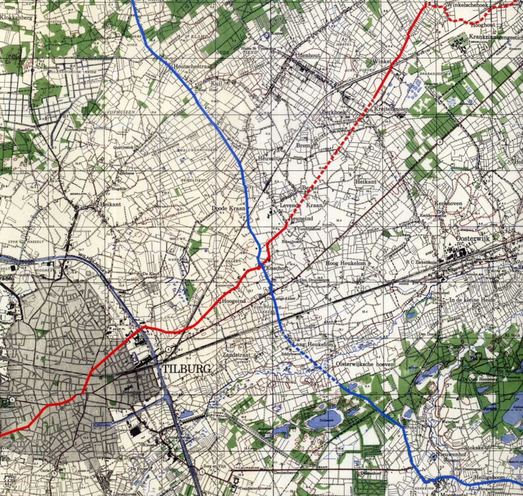 Handelsroutes vroege middeleeuwen (500-1000) op kaart uit 1944.