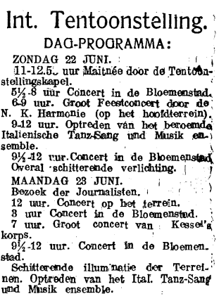 1913 Eeuwfeest programma 22 en 23 juni 1913 (Tilburgsche Courant 21 juni 1913).