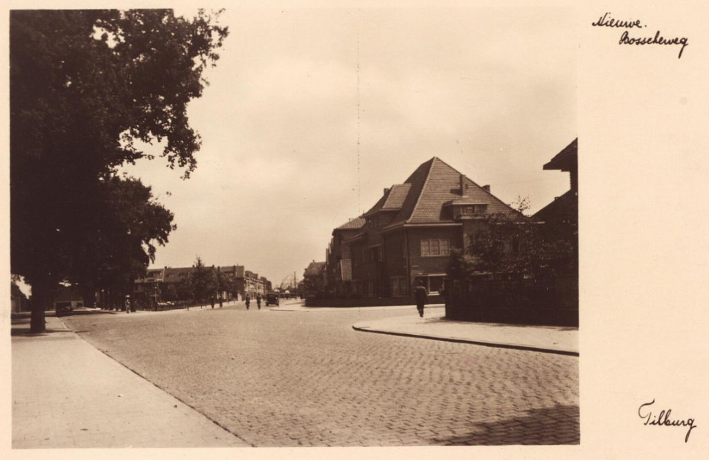 1931 Oude Bosscheweg (links) en Nieuwe Bosscheweg (rechts) met rechts de afslag naar de Professor Dondersstraat.