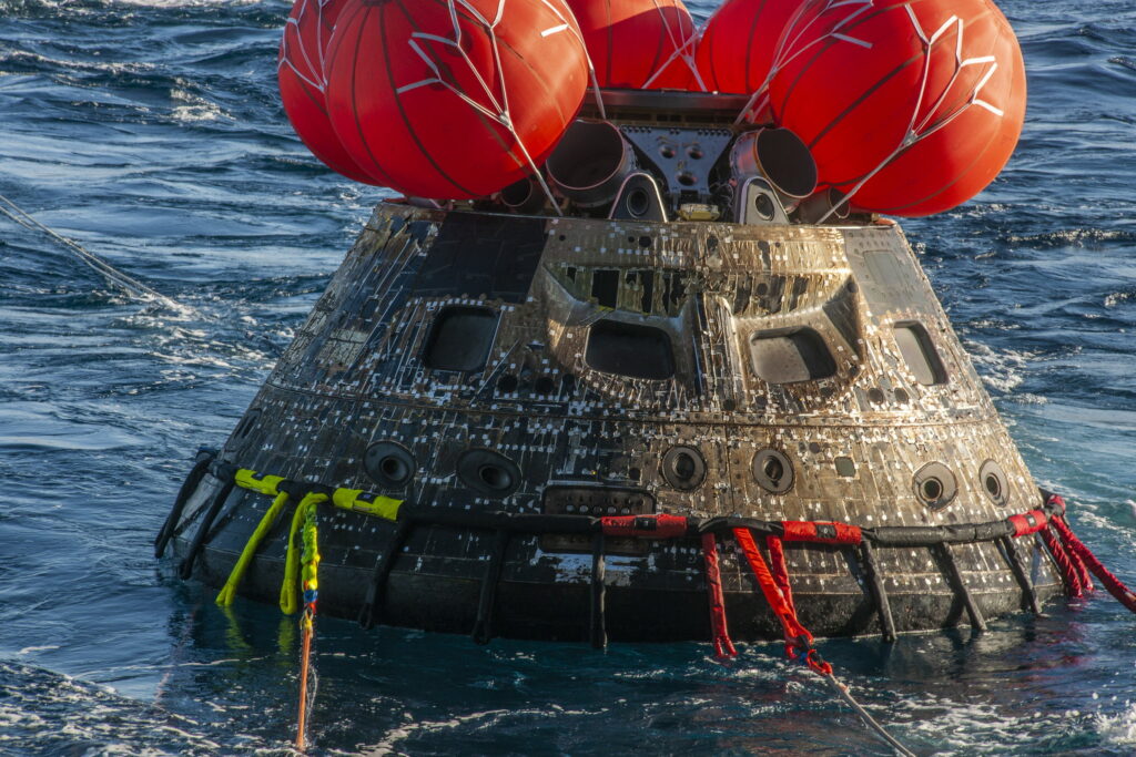 Artemis I Flight Day 26 Orion in Pacific Ocean