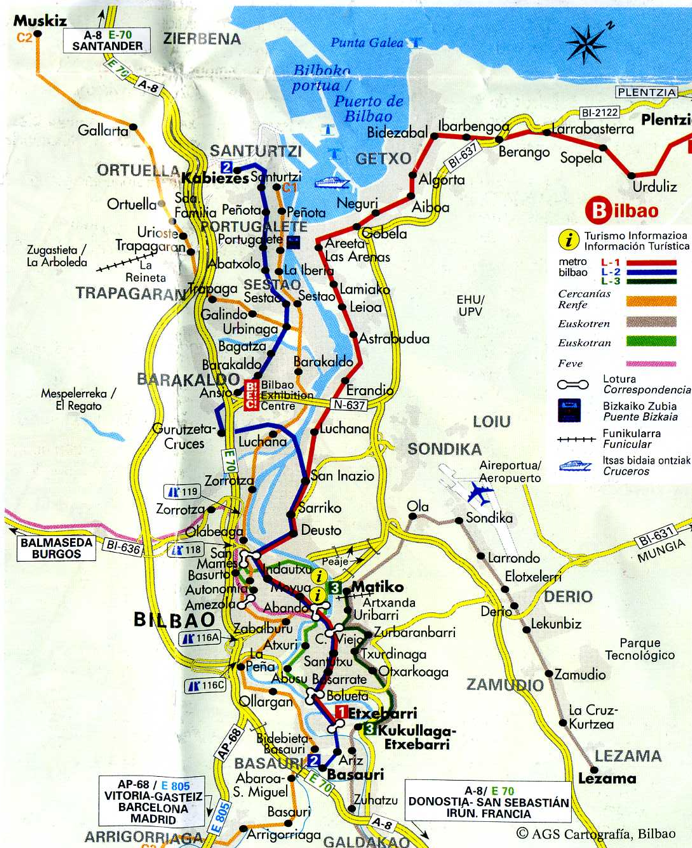 Bilbao metro map 1