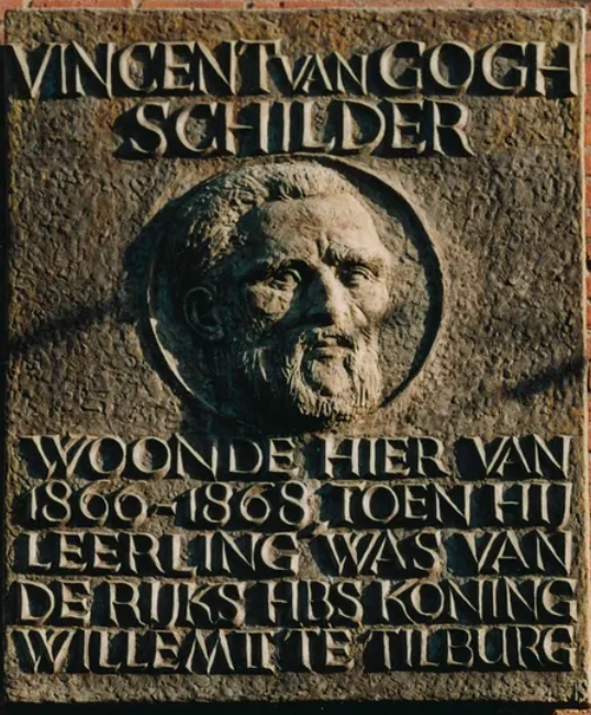 Vincent van Gogh in Tilburg gedenkplaat