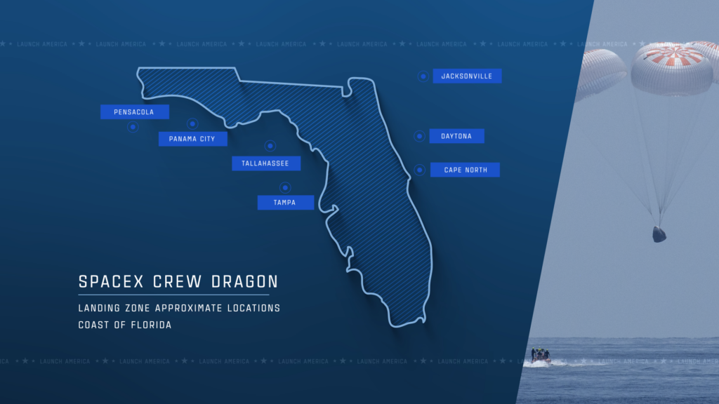 Crew Dragon landing sites