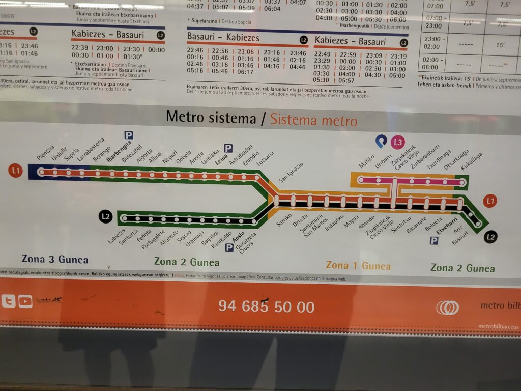Bilbao metro map 3