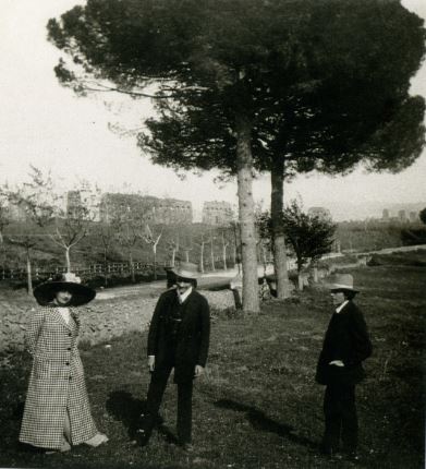 Alma Mahler, Friedrich Spiro en Gustav Mahler op de Via Appia in Rome 1910