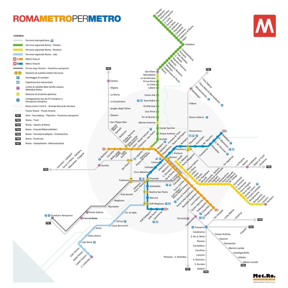 Kaart metro Rome